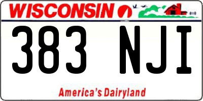 WI license plate 383NJI