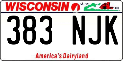 WI license plate 383NJK