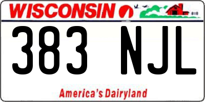 WI license plate 383NJL