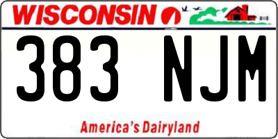 WI license plate 383NJM