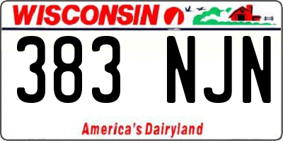 WI license plate 383NJN