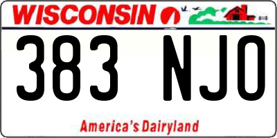 WI license plate 383NJO