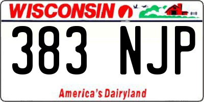 WI license plate 383NJP