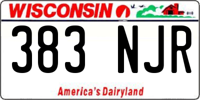WI license plate 383NJR
