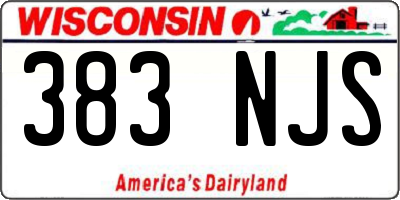 WI license plate 383NJS