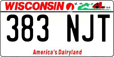WI license plate 383NJT
