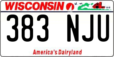 WI license plate 383NJU