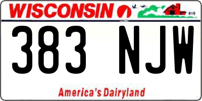 WI license plate 383NJW