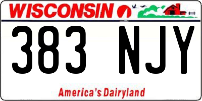 WI license plate 383NJY