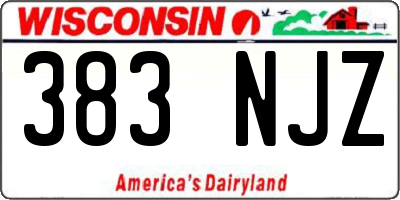 WI license plate 383NJZ