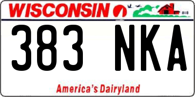 WI license plate 383NKA