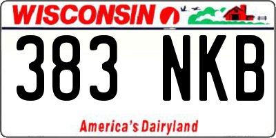 WI license plate 383NKB