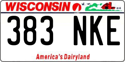 WI license plate 383NKE