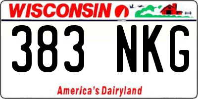 WI license plate 383NKG