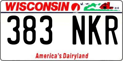 WI license plate 383NKR