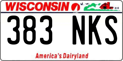 WI license plate 383NKS