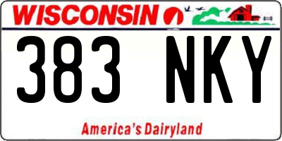 WI license plate 383NKY