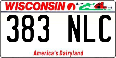 WI license plate 383NLC