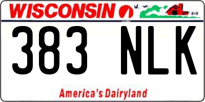 WI license plate 383NLK
