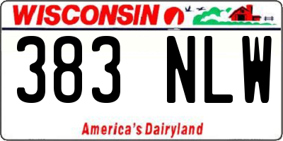 WI license plate 383NLW
