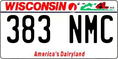 WI license plate 383NMC