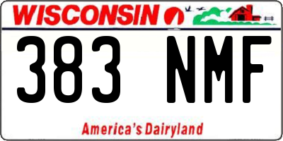 WI license plate 383NMF