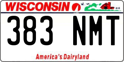 WI license plate 383NMT