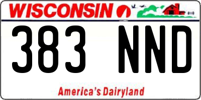 WI license plate 383NND