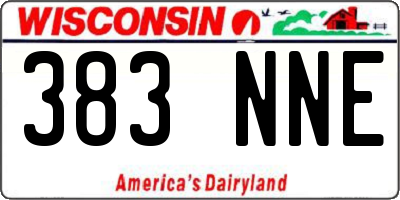 WI license plate 383NNE