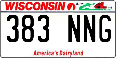 WI license plate 383NNG