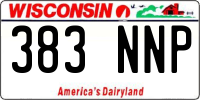 WI license plate 383NNP