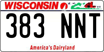 WI license plate 383NNT