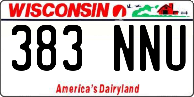 WI license plate 383NNU