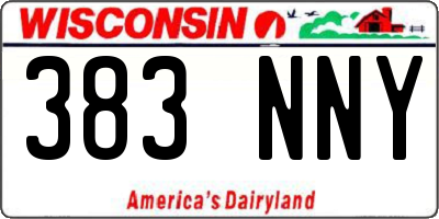 WI license plate 383NNY