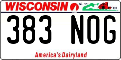 WI license plate 383NOG