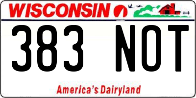WI license plate 383NOT
