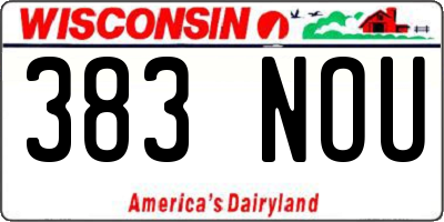 WI license plate 383NOU