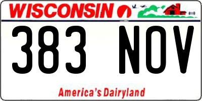 WI license plate 383NOV