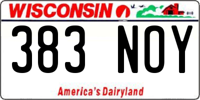 WI license plate 383NOY