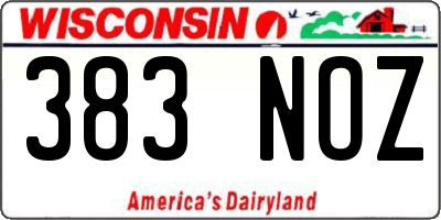 WI license plate 383NOZ