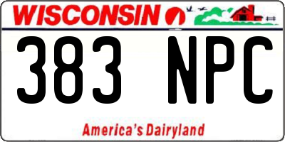 WI license plate 383NPC