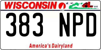WI license plate 383NPD