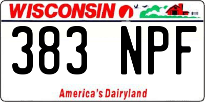 WI license plate 383NPF
