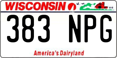 WI license plate 383NPG