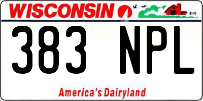 WI license plate 383NPL