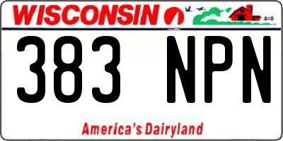 WI license plate 383NPN
