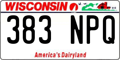 WI license plate 383NPQ