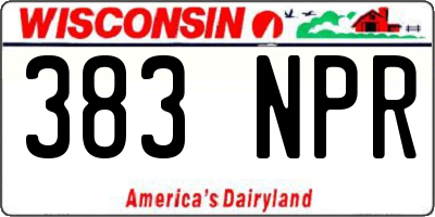 WI license plate 383NPR