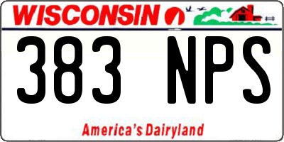 WI license plate 383NPS