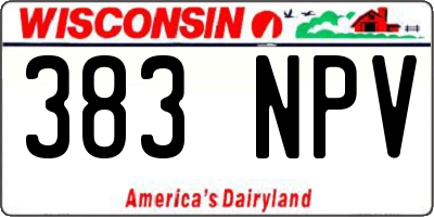 WI license plate 383NPV